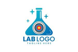 plano moderno sencillo tiro al arco objetivo laboratorio logo modelo icono símbolo diseño ilustración vector