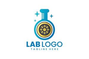 plano moderno sencillo proteger laboratorio logo modelo icono símbolo diseño ilustración vector