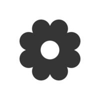 plano flor icono negro símbolo vector