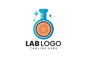 Flat modern simple wooden trunk laboratory logo template icon symbol design illustration vector