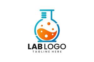 plano moderno sencillo naranja líquido laboratorio logo modelo icono símbolo diseño ilustración vector