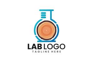 Flat modern simple wooden trunk laboratory logo template icon symbol design illustration vector