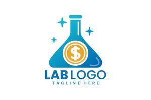Flat modern simple money laboratory logo template vector