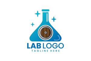 plano moderno sencillo proteger laboratorio logo modelo icono símbolo diseño ilustración vector