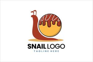 Flat modern simple takoyaki snail logo template icon symbol design illustration vector