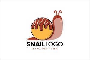 plano moderno sencillo takoyaki caracol logo modelo icono símbolo diseño ilustración vector