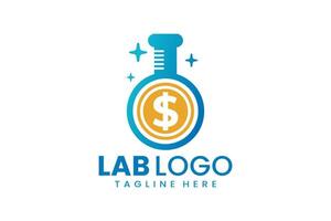 Flat modern simple money laboratory logo template vector