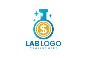 plano moderno sencillo dinero laboratorio logo modelo vector