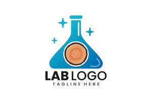 Flat modern simple wooden trunk laboratory logo template icon symbol design illustration vector