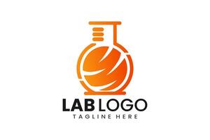 Flat modern simple orange liquid laboratory logo template icon symbol design illustration vector
