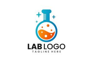 Flat modern simple orange liquid laboratory logo template icon symbol design illustration vector