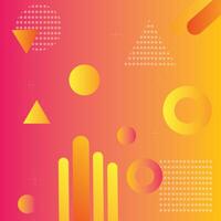 Abstract geometric Seamless retro abstract shapes background in style on orange background. Fashion 90s trends designs, Retro funky graphic with geometric shapes. Applicable for Banners, Posters. vector