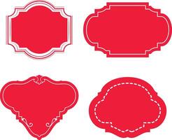 Red illustration of a set of scrapbook design frame for Christmas and New Year holidays, birthdays and gifts - tags, labels, discount cards vector
