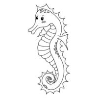 Outline seahorse illustration vector