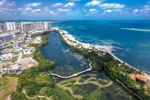 Aerial view of Cancun Hotel Zone, Mexico photo