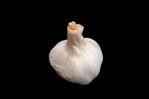 Isolated garlic with black background photo
