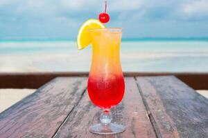 Tequila Sunrie exotic drink in the mexican caribbean photo