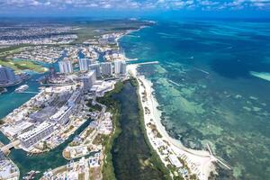 Aerial view of Puerto Cancun, Mexico photo