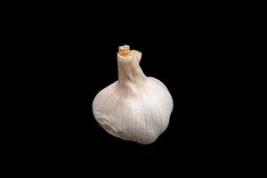 Isolated garlic with black background photo