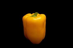 Yellow pepper in black background photo