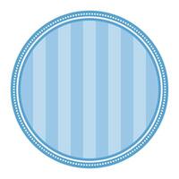 Striped Blue Circular Elegance Plain Sticker Round Blank Label vector