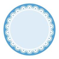 Simple Elegant Bold Blue Lace Decorated With Circular Edge Design vector