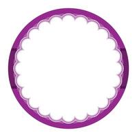Simple Purple Ornamental Round Sticker Plain Label Blank Background Seal Design vector