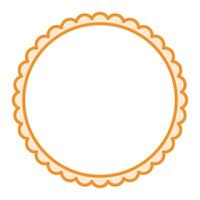 Simple Orange Circular Blank Background With Scallop Frame Border Ornament vector