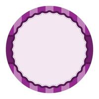 Simple Purple Plain Round Circle Background Design With Scalloped Edge And Stripe Ornament vector