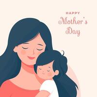 Happy Mother Day Artwork With Capturing the Essence of Motherhood In Simple Flat Illustration Style vector