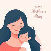 Happy Mother Day Artwork With Capturing the Essence of Motherhood In Simple Flat Illustration Style vector