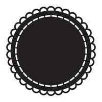 Simple Black And White Monochrome Geometric Circle Frame Shape Element vector