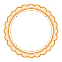 sencillo decorativo guisado al gratén naranja circular blanco marco llanura frontera diseño vector