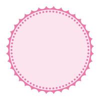 elegante rosado redondo detallado embalaje clásico blanco pegatina Insignia blanco antecedentes diseño vector
