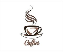 Coffee cup logo illustration design. Typography and hand lettering coffee quotes for poster, gift card, mug and t-shirt. vector