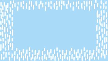 Square frame in the form of a dynamic pattern of white rain on a blue background. Abstract modern texture for your design in doodle style. Place for text vector