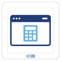Digital calculator icon. calculator on desktop screen symbol. vector