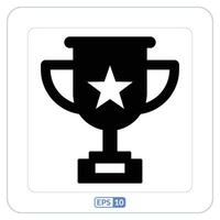 Trophy cup icon. Competition prize symbol vector