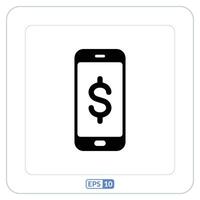 Phone banking icon. Phone with a dollar sign on it vector