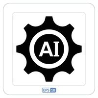 Artificial intelligence development icon. Ai development, ai technology symbol. vector