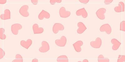 romantic pink background with heart icon. design for banner, poster, greeting card, social media. vector
