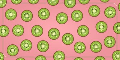 pink background with kiwi fruit icon. design for banner, poster, greeting card, social media. vector
