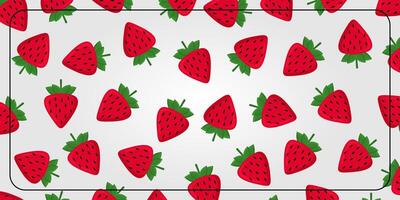 summer background with strawberry fruit icons. design for banner, poster, greeting card, social media. vector