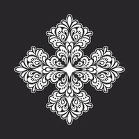 Ornamental round floral pattern. Set of four colorful ornament vector