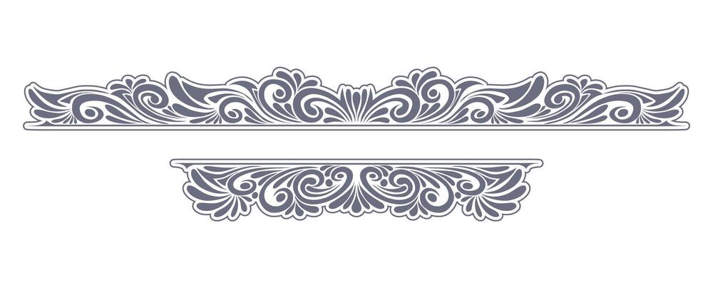 Ornament floral design element for frame, border, and wedding with vintage style