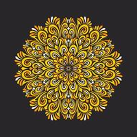 Ornamental round floral pattern. Set of four colorful ornament vector