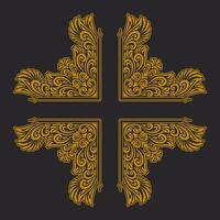 Ornament floral design element for frame, border, and wedding with vintage style vector
