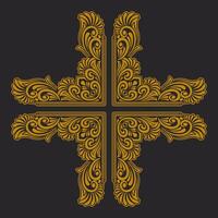 Ornament floral design element for frame, border, and wedding with vintage style vector