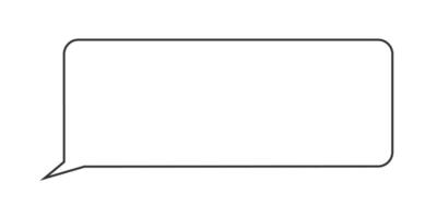 Outline message bubble. Empty chat frame template. Mobile messenger app dialog element vector