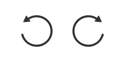 Rewind and fast forward icons with circle arrows. Round repeat and next buttons. Audio player playback elements vector